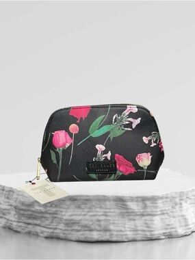 Ted Baker Black Floral Cosmetic Pouch